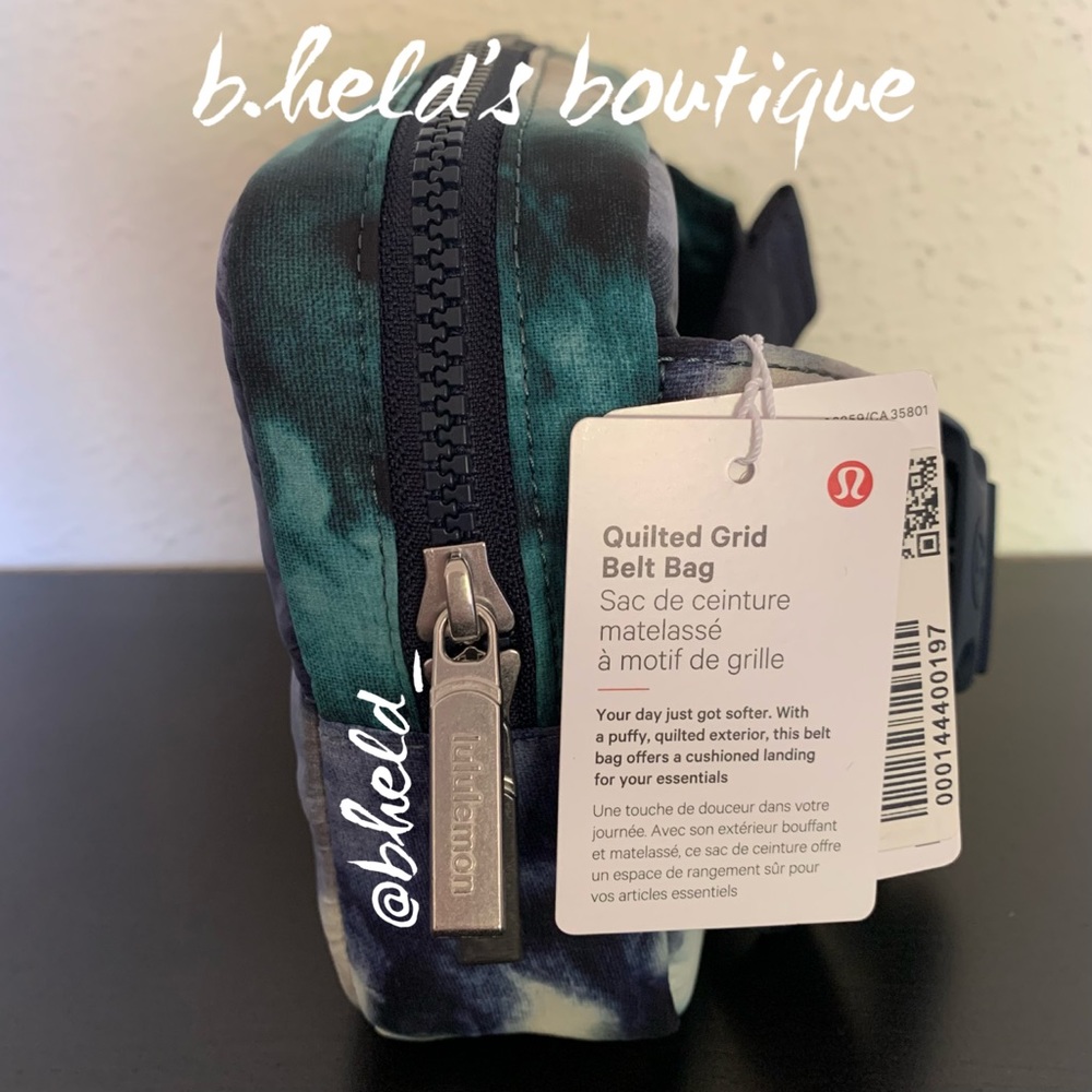 lululemon Quilted Grid Belt Bag in Meteor Wash Print Multi Blue Green OS New NWT - Picture 4 of 16